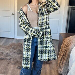 Vintage Marvin Richards Wool Blend Boucle Tweed Coat Textured Statement Piece L